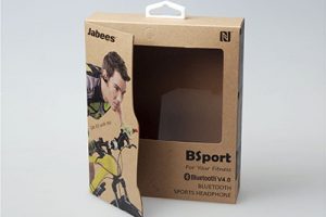 牛皮纸运动耳机包装盒 异形翻盖 开窗 配白色塑料挂钩